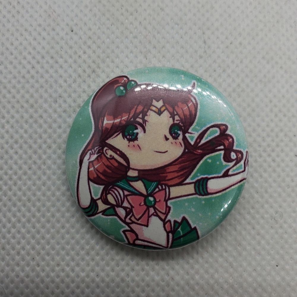 Sailor Moon Sailor Jupiter Button Pin - Picture 2 of 4